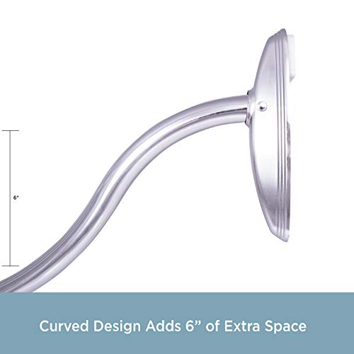 Kenney Twist & Fit No Tools Curved Tension Shower Curtain Rod, Brushed Nickel #TOP2