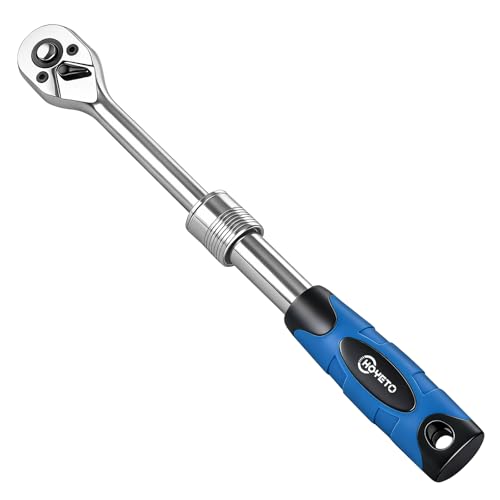 HOYETO 1/4 Extendable Ratchet Wrench 72-Tooth Telescopic for Auto Repair