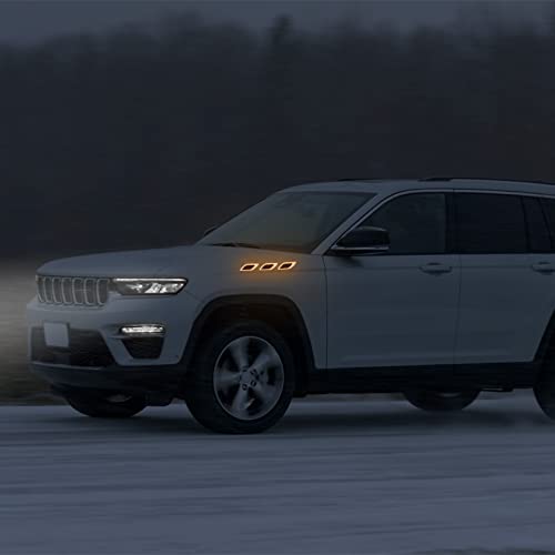 Ruiante 6Pc Strong Reflective Stripe Stickers For Car Fender Hood Bumper Night Visibility Reflective Decal Safety Warning Stickers Grade Carbon Fiber Universal For Car Suv (Yellow) #TOP5