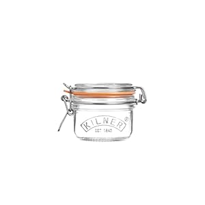Kilner Round Clip Top Jar 0.125 Litre (125 ml) Airtight Glass Storage Jar for Preserving Spices Dry Foods Reusable