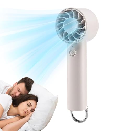 ycezw Ventilador Portátil, Pequeño Ventilador Portátil,Ventilador Portátil Alimentado Por Batería - Accesorios De Viaje Ventilador De Turbina Recargable, Pequeño Ventilador De Bolsillo Con Hebilla De