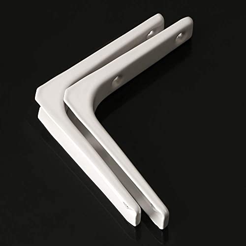 Sayayo L Shape Wall Bracket, 4 X 4 Inch Iron Shelf Bracket Diy Floating Shelf Support, 2 Pcs Bright White #TOP6