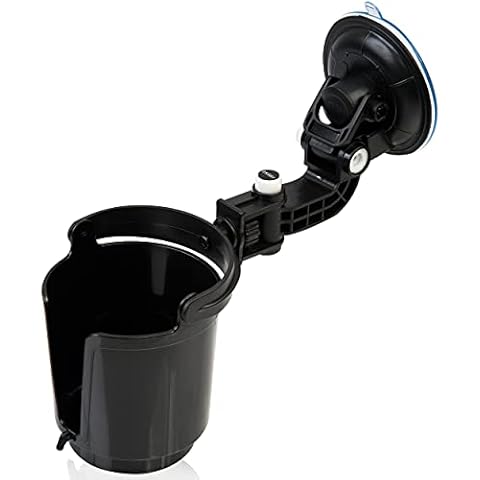 ZONETECH Recessed Folding Cup Drink Holder - Black Premium Quality Recessed Sturdy Black Folding Vehicle Adjustable Drink Cup Holder (1-Pack) Cover