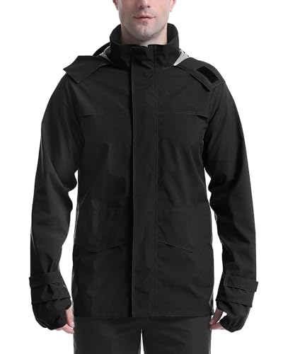 Image of iCreek Rain Jacket Men's Lightweight with Hood Packable Waterproof Raincoat Breathable Antistorm Jacket Windbreaker