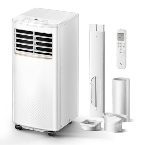 Air Conditioning Unit 9000 BTU Portable Air Conditioner with 4-in-1 Cooling & Fan & Dehumidifier Function AC Unit with Digital Display & Remote Control 24H Timer for Room Up to 25~35