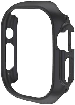 Coverzone Apple Watch Ultra ile Uyumlu 49mm ile uyumlu PC Çerçeve Tam Koruyucu Kılıf, Apple Watch Ultra için 49mm Köşeleri Kapatan Koruyucu Siyah