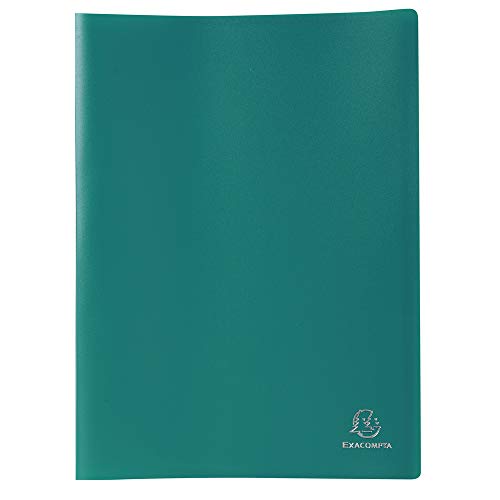 Exacompta 85103E Porte vues OPAK en polypropylène souple mat et opaque  avec pochettes intérieures légérement grainées 100 pochettes et 200 vues. Format A4. Couleur de couverture vert clair
