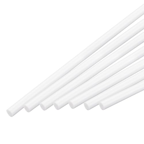 Image of MECCANIXITY ABS Plastic Rod Round Solid Bar 8 mm x 500 mm White for DIY Model Material, Architectural Model Making, DIY Sand Table, Pack of 10 Pcs