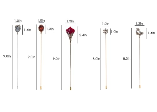 Image of Alilang 5Pcs Vintage Bendable Lapel Pins Classic Pin Brooches Set Accessories for Secure Styling on Hats, Scarves
