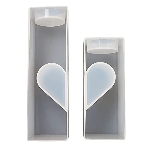 ZGMJ Harzformen Herzförmige Form, Teelichtformen, DIY 2 Größen Herzförmige Kerzenhalterformen for Heimdekoration Cover