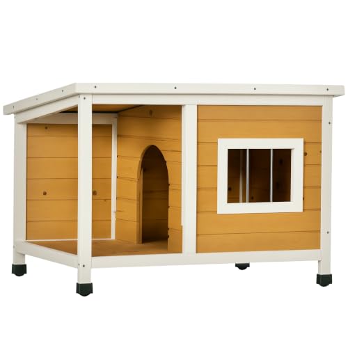 PawHut Niche pour Chien extérieur, Petit Chien, 85,5 x 62 x 60 cm, Orange