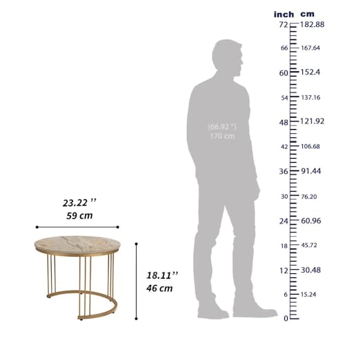 Image of Wakefit Center Table | 1 Yr Warranty | Coffee Table for Living Room Wooden, Tea Table for Living Room Wooden, Sofa Table, Free Installation from Brand, Modern Multi-Functional & Wobble-Free(Frappe)