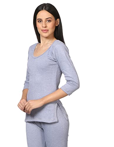 Image of Alfa Fleece Women's Scoop Neck Three Quarter Sleeves Thermal Top for Winter