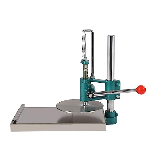 Height Adjustable Stainless Steel Manual Pizza Dough Press Machine, 9.5inch/24cm Household Pizza Pastry w/ 0.2