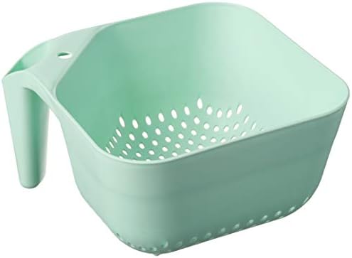 Tovolo Tovolo 3 Quart Colander BPA Free Food Safe Plastic Strainer with Handle Heavy Duty Heat Resistant Pasta and Veggies Kitchen Drainer Steam Basket Dishwasher Safe, Mint