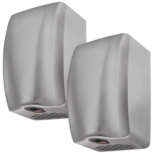 stardrix 2 Pack UL Approved Stainless Steel Bathroom Hand Dryer with HEPA Filter, Heavy Duty Automatic Electric High Speed Hand Dryer for Commercial Restroom, Brushed