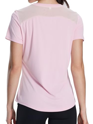 AGTCARE Women's UPF50+ Mesh Workout Top - Soft Breathable Crew Neck Short Sleeve for Yoga Gym & Casual Summer Athletic