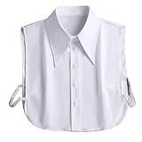 NIDMIDO Cotton Classic Fake Collar Detachable Dickey Collar Half Shirts Blouse False Collar Top for Women Girls Outfits (White)