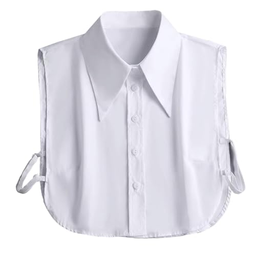 NIDMIDO Cotton Classic Fake Collar Detachable Dickey Collar Half Shirts Blouse False Collar Top for Women Girls Outfits (White)