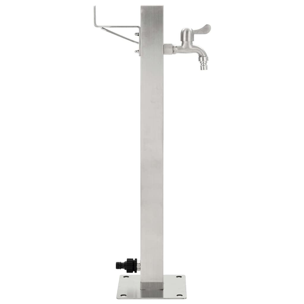vidaXL Columna Agua para Jardín Acero Inoxidable Cuadrada 65 cm Fuente Patio