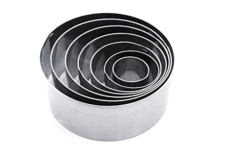 Round Cookie Cutters Set 7Stainless Steel Circle Biscuit Cutters Baking Cookie Cutter Round Donut Cutter Pastry Cutter Ring Molds, for pastas, Biscuit and many other things