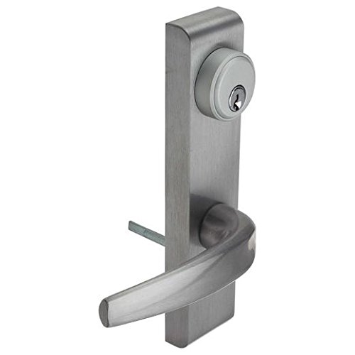 Narrow Stile Cross Bar Exit Device Keyed Entry Function Lever Trim