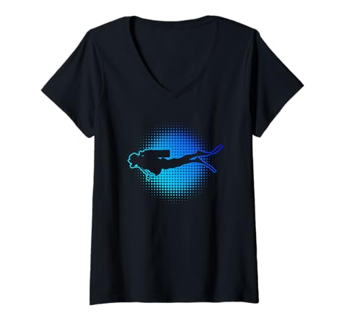 Mujer diver scuba diver buceo buzo mujer free dive camiseta cuello v