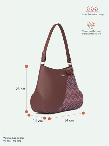 Image of ZOUK Ira Handbag | Stylish Women's Handbag | Luxury Shoulder Bag for Women | Trendy | Fancy Ladies Handbags | Small Purse for Events | Water-Resistant