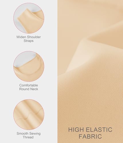Gotoly Men Compression Shirt Shapewear Slimming Body Shaper Vest Undershirt Tummy Control Tank Top (Beige, Large)