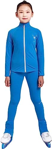 Exercício Correndo Calças de patinação no gelo para meninas, calças de prática de patinação com stra