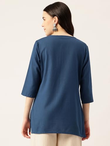 Image of Elegant Short Kurti for Women - 3 /4 Sleeves | Round Neck | (S to XXL)