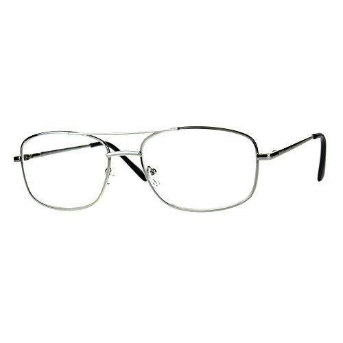 PASTL Clear Lens Glasses With Bifocal Reading Lens Metal Rectangular Spring Hinge