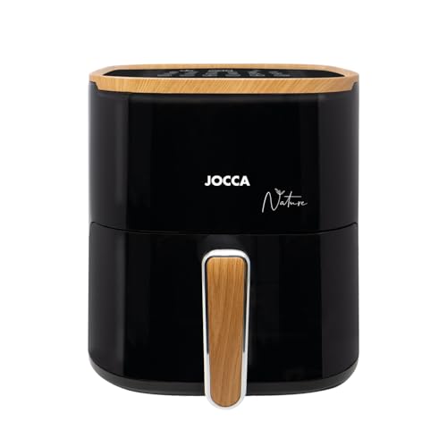 JOCCA - Freidora de Aire Caliente 5L| Freidora Sin Aceite| Air Fryer| Temporizador| Temperatura Ajustable| Cocina Sana| (Negra Nature)