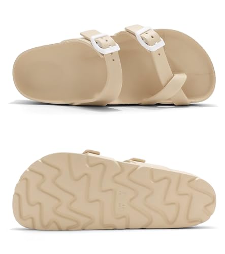 Image of Haifago Women's Platform Sandals with Arch Support, Summer Beach Slides Adjustable Buckle Comfortable Lightweight EVA Slip on Slide
