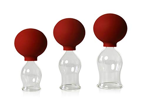 Lauschaer Glas 3er Schröpfglas-Set mit Ball 30-35-40mm zum professionellen, medizinischen, feuerlosen Schröpfen mundgeblasen, handgeformt, Schröpfglas, Schröpfgläser