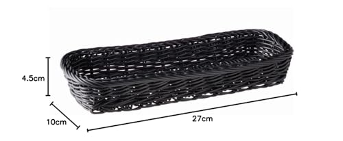 APS 40009 ECONOMIC Polypropylen Besteck Spender, Flechtwerk, Besteckkorb, Aufbewahrungskorb, 27 x 10 x 4, 5 cm, Schwarz