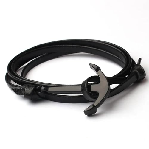 Bracelet homme en cuir tressé multicouche vintage et punk