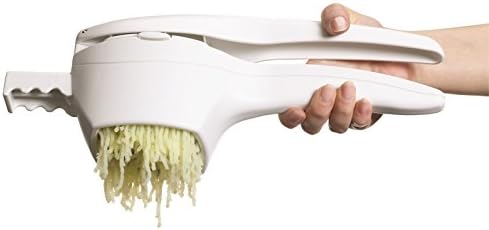 KitchenCraft Plastic Potato Ricer / Puree Maker with 2 Stainless Steel Blades in Gift Box, White, 36 x 10 x 10 cm