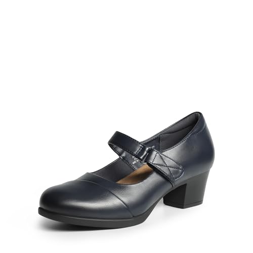 DREAM PAIRS Zapatos de tacón grueso con punta cerrada y de bloque bajo para mujer, zapatos de tacón Mary Janes, cómodos zapatos de vestir de punta redonda, zapatos de trabajo y boda, marino, 37.5 EU DREAM PAIRS Zapatos de tacón grueso con punta cerrada y de bloque bajo para mujer, zapatos de tacón Mary Janes, cómodos zapatos de vestir de punta redonda, zapatos de trabajo y boda, marino, 37.5 EU