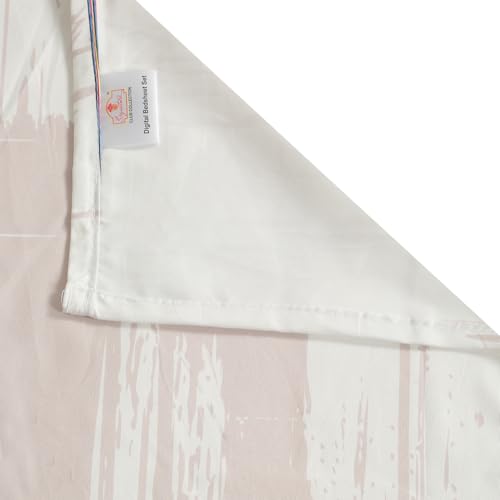 Image of Signature Digital Print Geometric Designs Super King Size Bedsheet - 108 x 108 inches | 100% Cotton-Feel Soft Fabric | Fade-Resistant Colors | 2 Matching Pillow Covers (Calm Horizon)