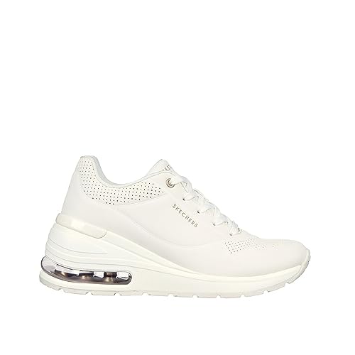 Skechers Femme Million Elevated AIR Sneakers, White, 39 EU