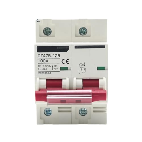 Interruptor DZ47 DC 2P 25A magnetotérmico para aislar corriente continua de 12V a 48V 3