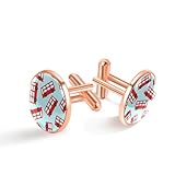 Boutons de manchette en or rose pour hommes, bijoux boutons de manchette costume chemise affaires mariage avec boîte-cadeau -Avion de camion de pompiers de voiture de police d\'urgence