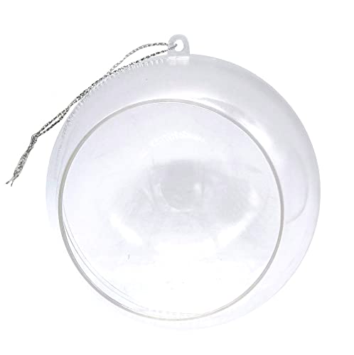 Netuno 5X Acrylkugeln mit Bohrung 12 cm Transparent teilbar Kunststoff Bastelkugeln Dekoration DIY Geschenkidee zum Befüllen und Bemalen Weihnachten