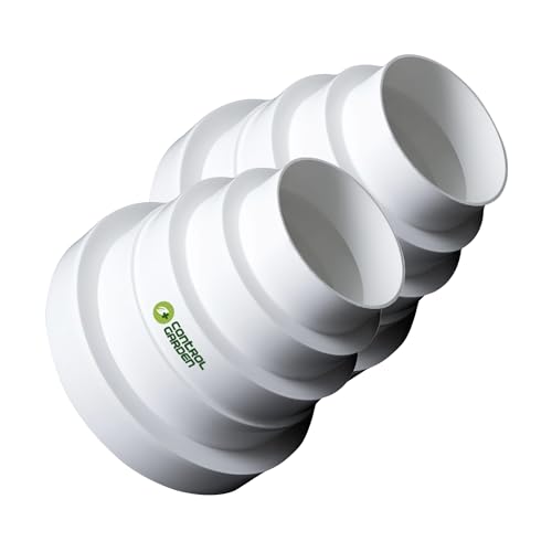 CONTROL GARDEN Pack x 2 Reductor Universal para Sistemas Ventilación Blanco   Acople Conector para Conductos Ventilación Diámetro Ø 80 100 120 125 150 mm   Reductor Tubo