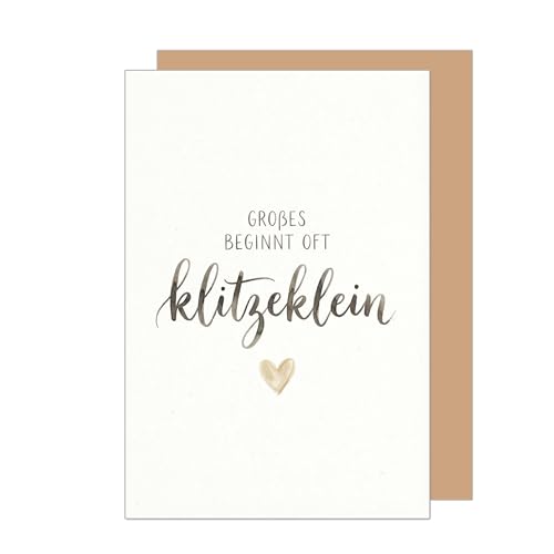 Edition Seidel Premium Glückwunschkarte zur Geburt mit Umschlag. Karte Grußkarte Geburtskarte Babykarte Spruch Sprüche Ankunft Hallo Endlich da Willkommen Mädchen Junge Baby Kind Wunder (E321 SW026)