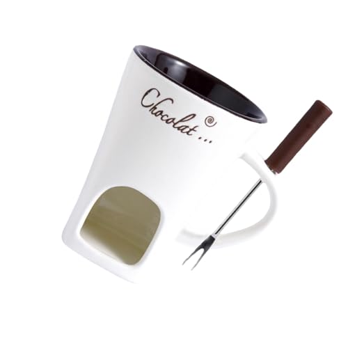 Bvdfgk Taza de Fondue para Chocolate Y Queso, 130 Ml, Utensilio para Postres, Blanco, Individual