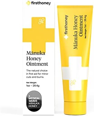 First Honey® Sterile Manuka Honey Ointment |100% Medical Grade Manuka Honey for Minor Burns, Wounds, and Cuts | Chemical-Free and Drug-Free |1.0oz