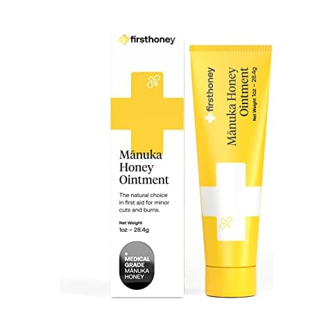 First Honey Wound Healing Ointment [ 1oz - 28.4g ] | 100% Active Leptospermum | Fast Relief & Skin Repair | Manuka Honey from New Zealand | Antibiotic Free Burn Care, Scar Gel, Dressing Aid Cover