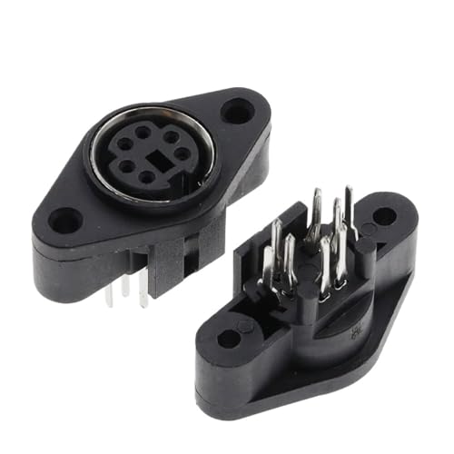Conector mini 6 pin con orificio fijo para teclado de PC y mini-DIN (2 piezas)